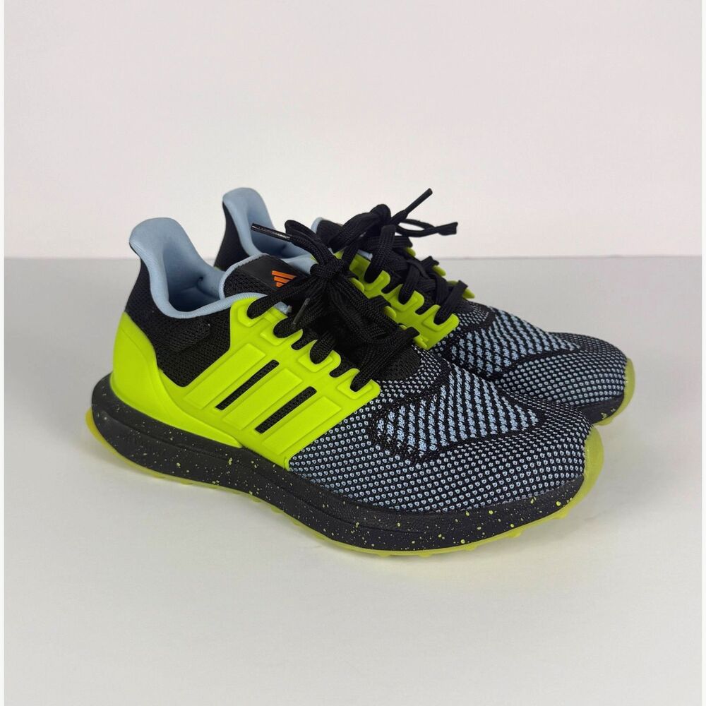 Adidas Ultradream DNA Kids Size 5 Black Neon Running Shoes Sneakers NWOT